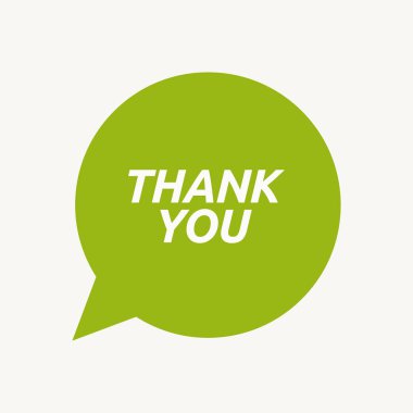 Teşekkür ederim metin ile izole konuşma balonu