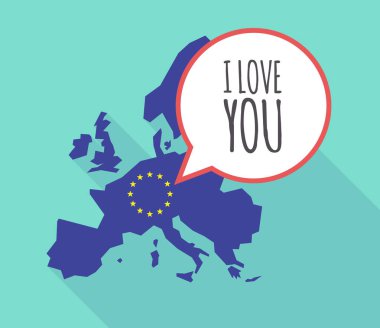 Uzun gölge AB Haritası ile metin ı Love You