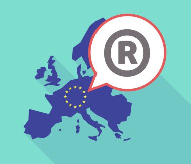 Uzun gölge AB harita ile kayıtlı ticari marka simgesi