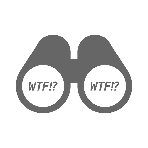Geïsoleerde verrekijker met de tekst Wtf!? — Stockvector