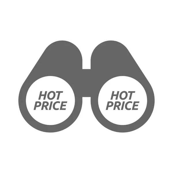 Binóculos isolados com o texto HOT PRICE —  Vetores de Stock