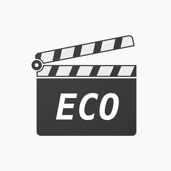 Isolerade filmklappa med texten Eco — Stock vektor