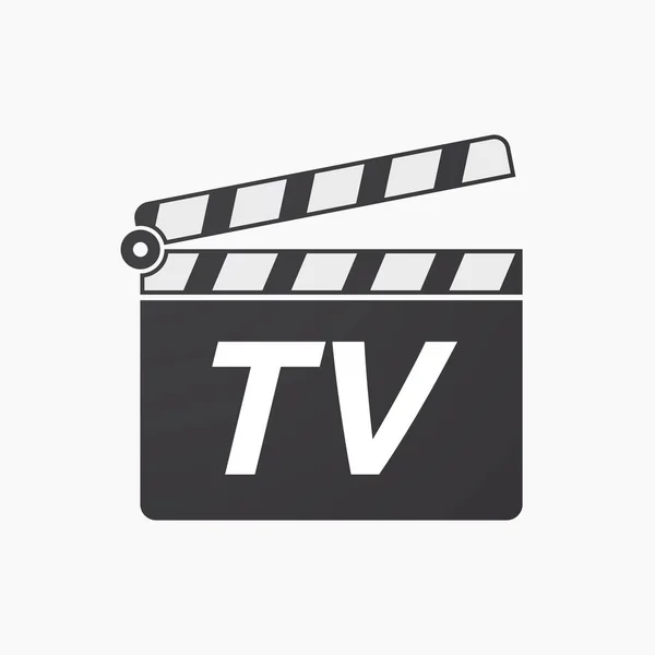 Tablero aislado de aplausos con el texto TV — Vector de stock