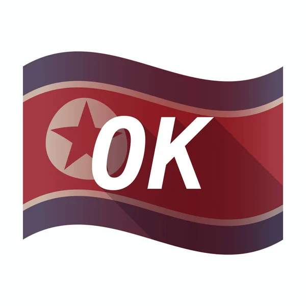 Bandeira isolada da Coreia do Norte com o texto OK —  Vetores de Stock