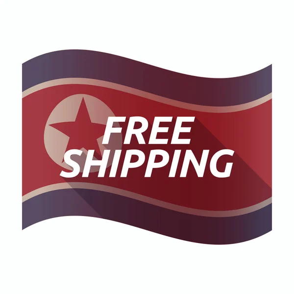 Bandera aislada de Corea del Norte con el texto ENVÍO GRATIS — Vector de stock