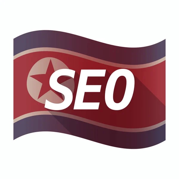 Bandiera isolata Corea del Nord con il testo SEO — Vettoriale Stock