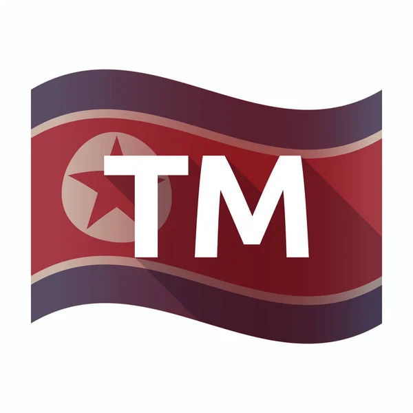 Bandeira isolada da Coreia do Norte com o texto TM —  Vetores de Stock