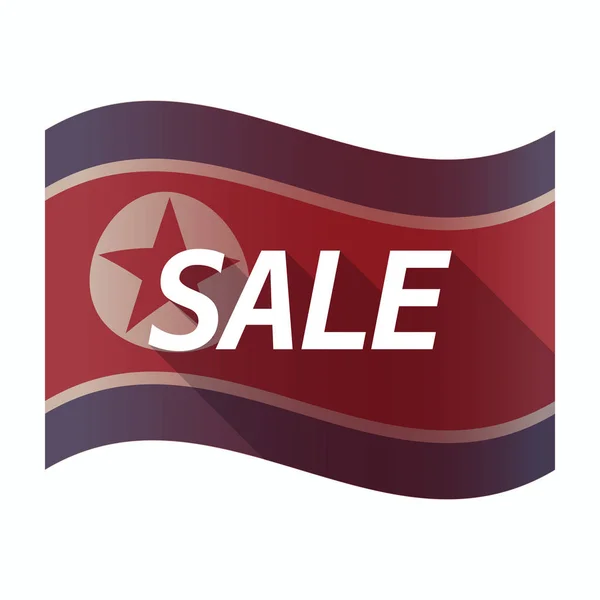 Απομονωμένη Βόρεια Κορέα σημαία με το κείμενο πώληση — Διανυσματικό Αρχείο