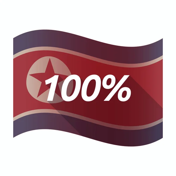 Bandeira isolada da Coreia do Norte com o texto 100% —  Vetores de Stock