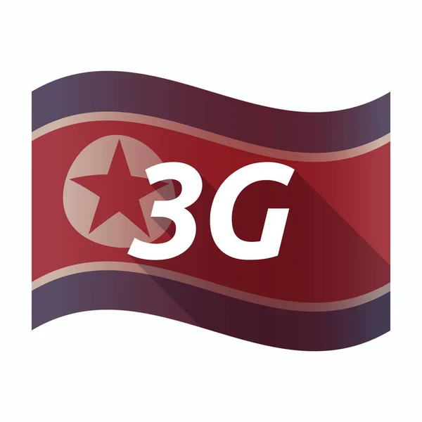 Isolerade Nordkorea flagga med texten 3g — Stock vektor