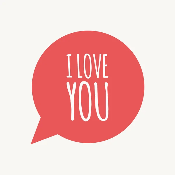 Isolated speech balloon with    the text I LOVE YOU — Stock Vector
