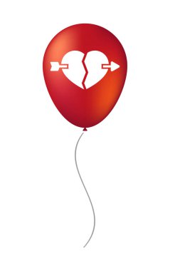Kırık bir kalp ile izole balon bir okla deldi