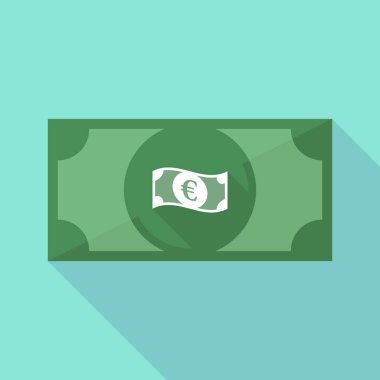 Uzun gölge banknot euro banknot ile