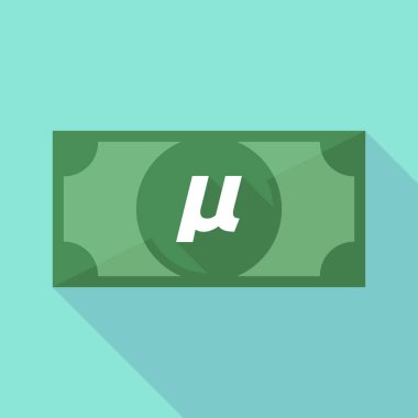 Uzun gölge banknot mu Yunanca harf mikro bir işaretiyle