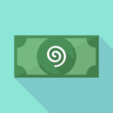 Uzun gölge banknot bir spiral ile 