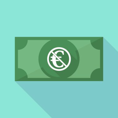 Signa uzun gölge banknot euro işareti olarak bir değil izin