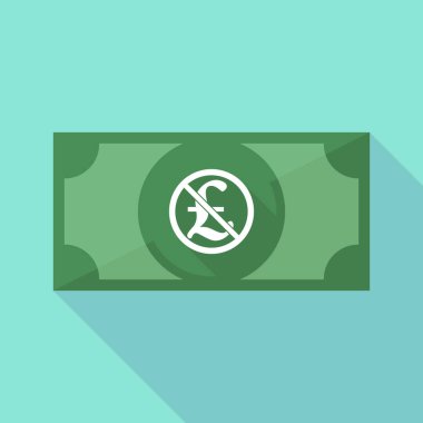 Signa uzun gölge banknot bir değil bir pound işaretiyle izin