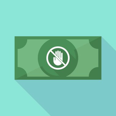 Sinyal uzun gölge banknot bir değil bir el ile izin 