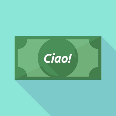 Uzun gölge banknot Hello metnini ile! İtalyan langu