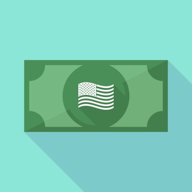 Uzun gölge banknot ile ABD Amerika sallayarak 