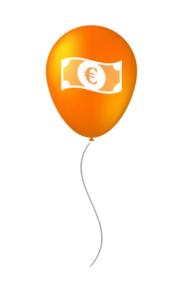 Απομονωμένη μπαλόνι με μια σημείωση Τράπεζα ευρώ — Διανυσματικό Αρχείο