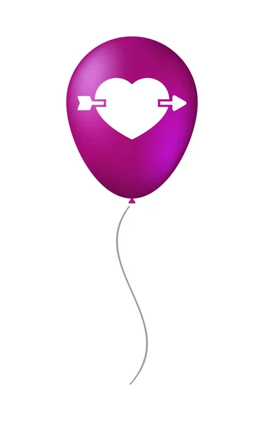 Isolated balloon with  a heart pierced by an arrow — Stock Vector