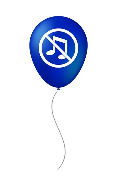 Isolated balloon with  a musical note  in a not allowed signal — Stock Vector