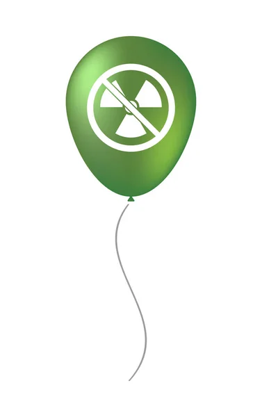 Ballon isolé avec un signe de radioactivité dans un si interdit — Image vectorielle