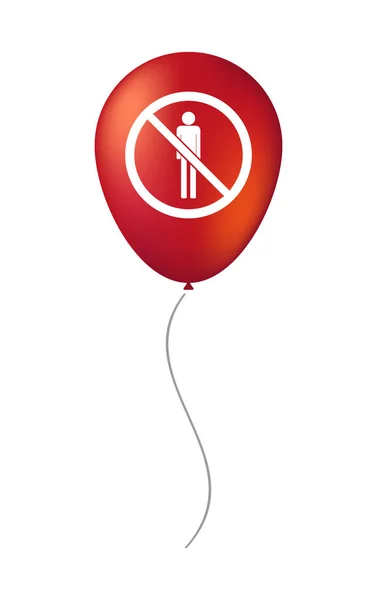 Isolated balloon with  a male pictogram  in a not allowed signal — Stock Vector