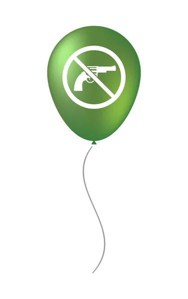 Isolated balloon with  a gun  in a not allowed signal — Stock Vector