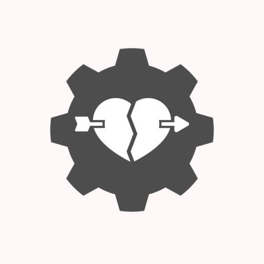 Kırık bir kalp ile izole dişli bir okla deldi