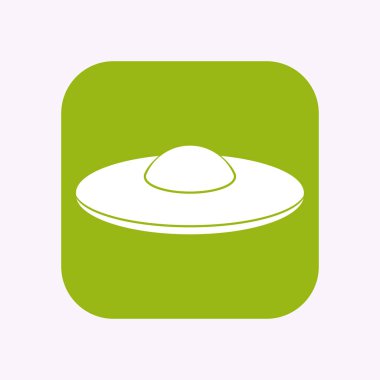 Bir uçan daire Ufo ile izole düğmesi