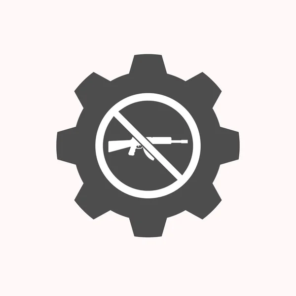 Izolované gear s puškou v signál není povoleno — Stockový vektor