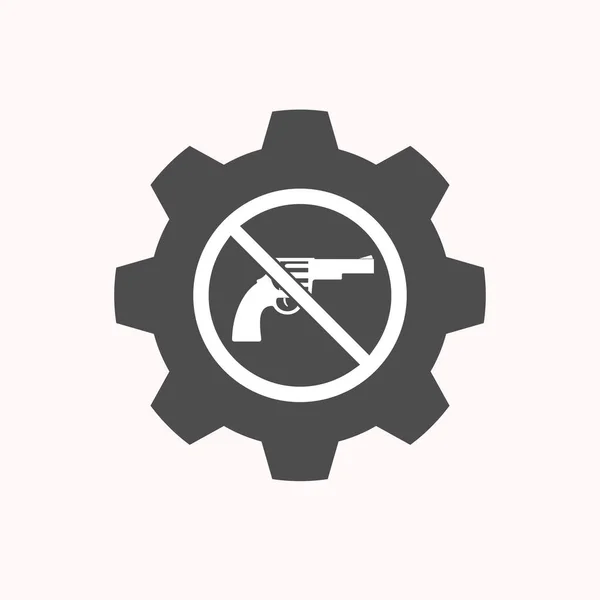 Isolated gear with  a gun  in a not allowed signal — Stock Vector