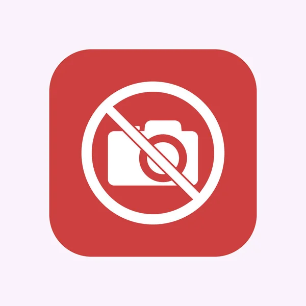 Izolované tlačítko s kamerou Foto není povoleno signálu — Stockový vektor