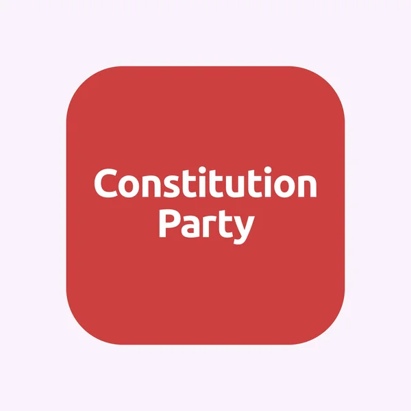 Botón aislado con el texto Partido Constitución — Archivo Imágenes Vectoriales