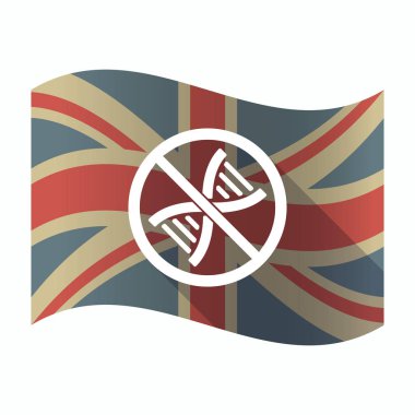 Dna işareti değil izin verilen bir sinyal içinde izole İngiltere bayrağı 