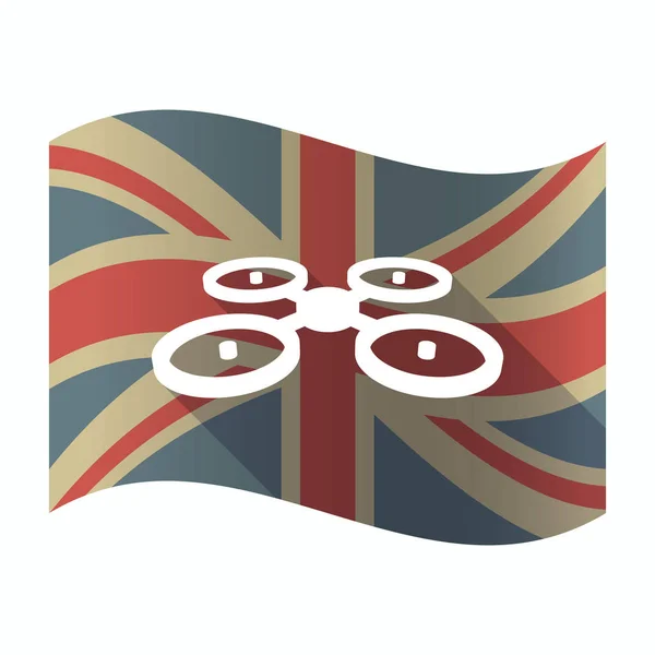 Bandeira isolada do Reino Unido com um drone aéreo —  Vetores de Stock