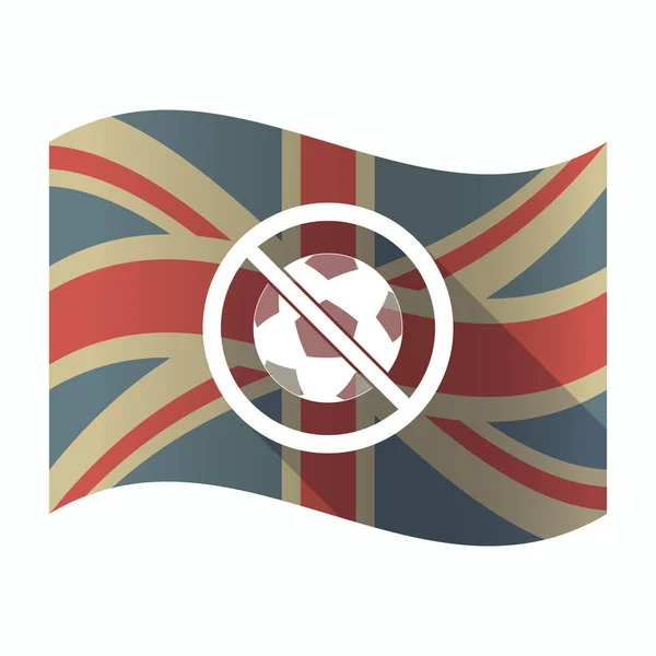 Изолированный флаг Великобритании с футбольным мячом в неразрешенном сигнале — стоковый вектор