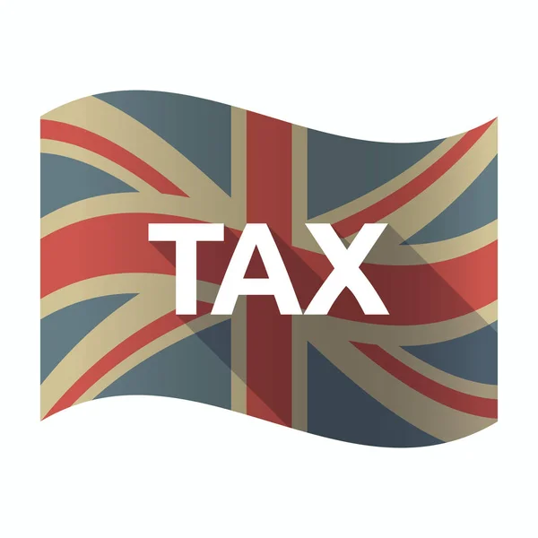 Bandeira isolada do Reino Unido com o texto TAX — Vetor de Stock