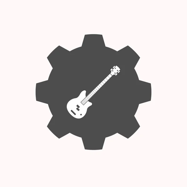 Équipement isolé avec une guitare basse électrique à quatre cordes — Image vectorielle