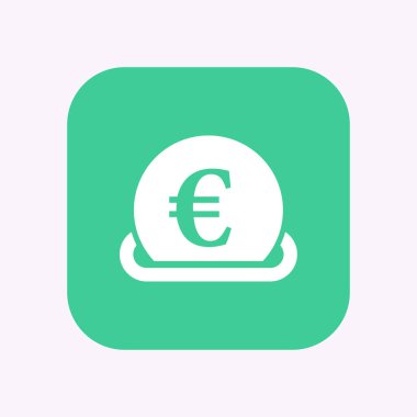 Bir servet girerek bir euro para ile izole düğmesi