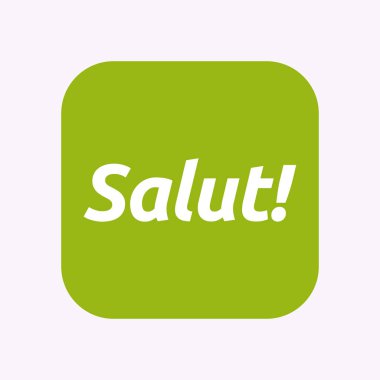 Hello metnini izole düğmesiyle! Fransızca dil