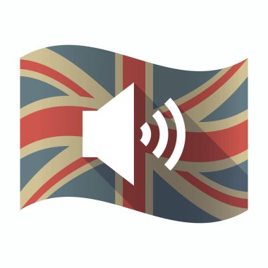 Hoparlör birimi işaretiyle izole İngiltere bayrağı 