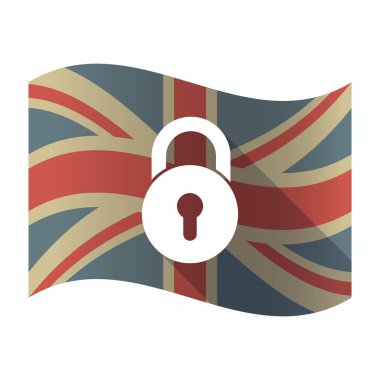 Kapalı kilit pad ile izole İngiltere bayrağı