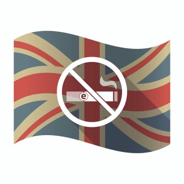 Değil izin verilen bir sinyal içinde bir e-sigara ile izole İngiltere bayrağı 