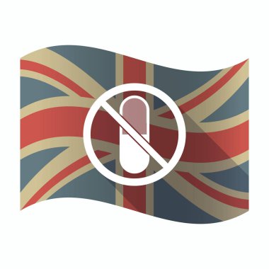 Bir hap değil izin verilen bir sinyal ile izole İngiltere bayrağı 