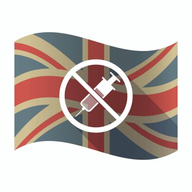 Değil izin verilen bir sinyal bir şırınga ile izole İngiltere bayrağı 