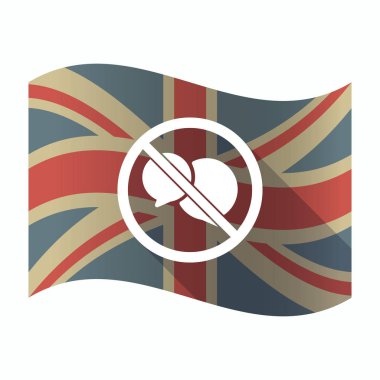 İki komik balonları değil izin verilen bir işareti ile izole İngiltere bayrağı