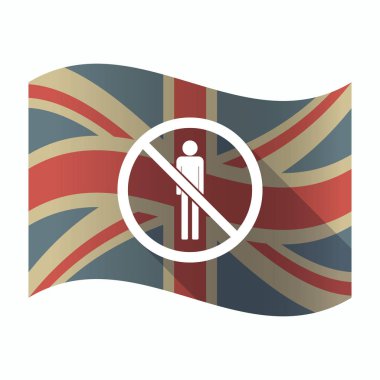 Değil izin verilen bir sinyal içinde erkek bir sembol ile izole İngiltere bayrağı